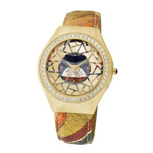Gattinoni : Mosaic Womens Watch – Beige Leather – One Size