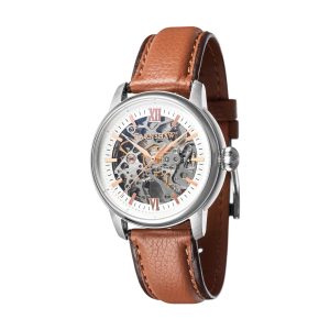 Thomas Earnshaw Cornwall Mens Automatic Neutral White Watch ES-8110-02 – Silver & Brown – One Size