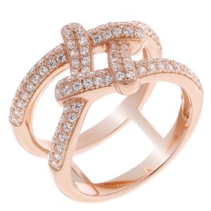Orphelia WoMens 925 Sterling Silver Ring – Rose ZR-7277 – Size M