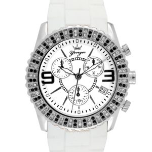 Yonger & Bresson Womens and White Band with Dial Watch Rubber – One Size