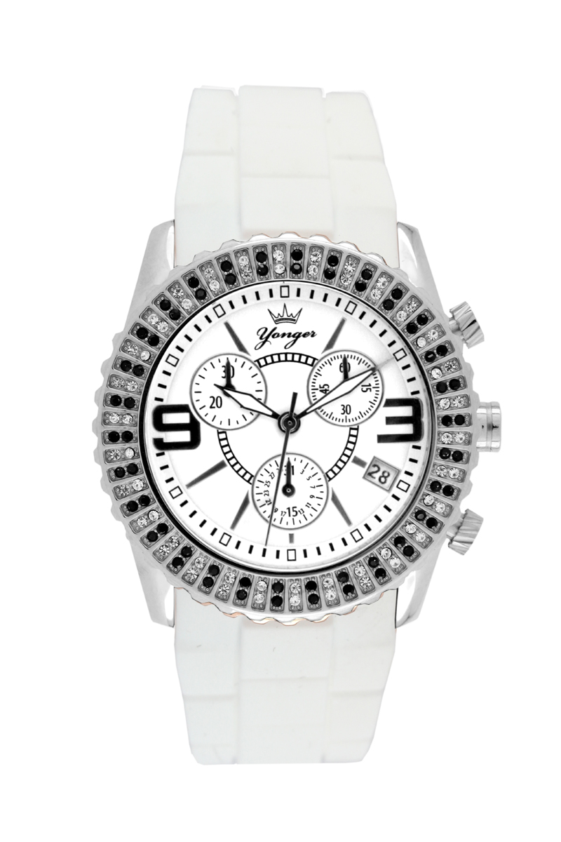 Yonger & Bresson Womens and White Band with Dial Watch Rubber - One Size