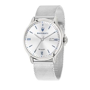 Maserati Epoca 42mm 3H W/SILVER Dial SS Mesh Band – One Size