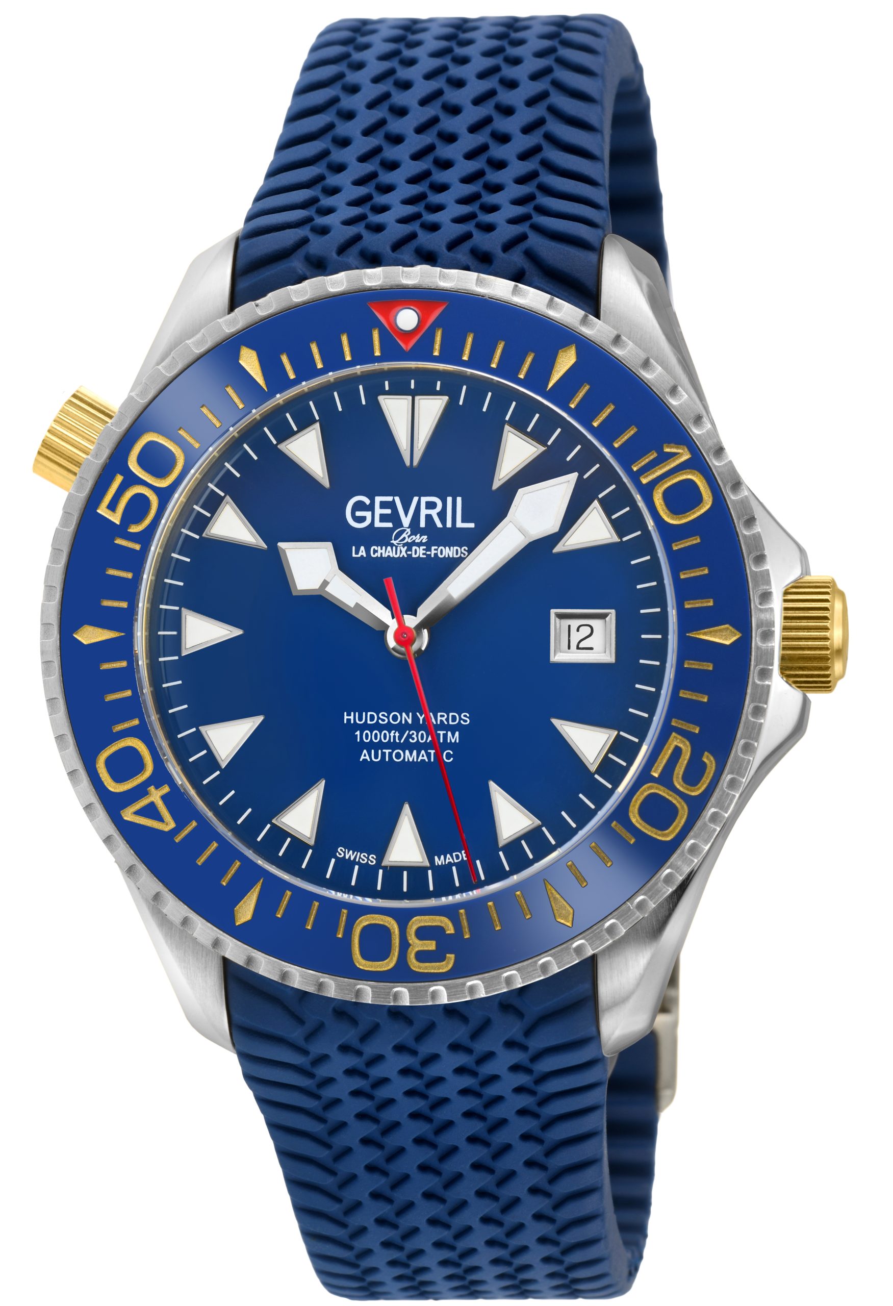 Gevril Mens Hudson Yards 48803R Swiss Automatic Sellita SW200 Watch - Black - One Size