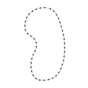 Ateliers Saint Germain Womens Long Necklace Real Cultured Freshwater Pearls Baroque 6-7 mm – White/Grey – One Size