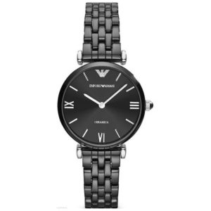 Armani Womens Ladies AR1487 Ceramic Watch – Black – One Size