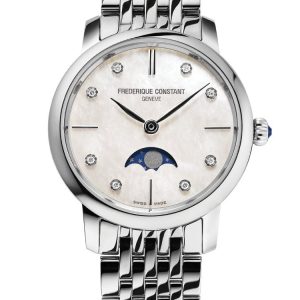 Frederique Constant Frédérique Slimline Moonphase WoMens Silver Watch FC-206MPWD1S6B Stainless Steel (archived) – One Size