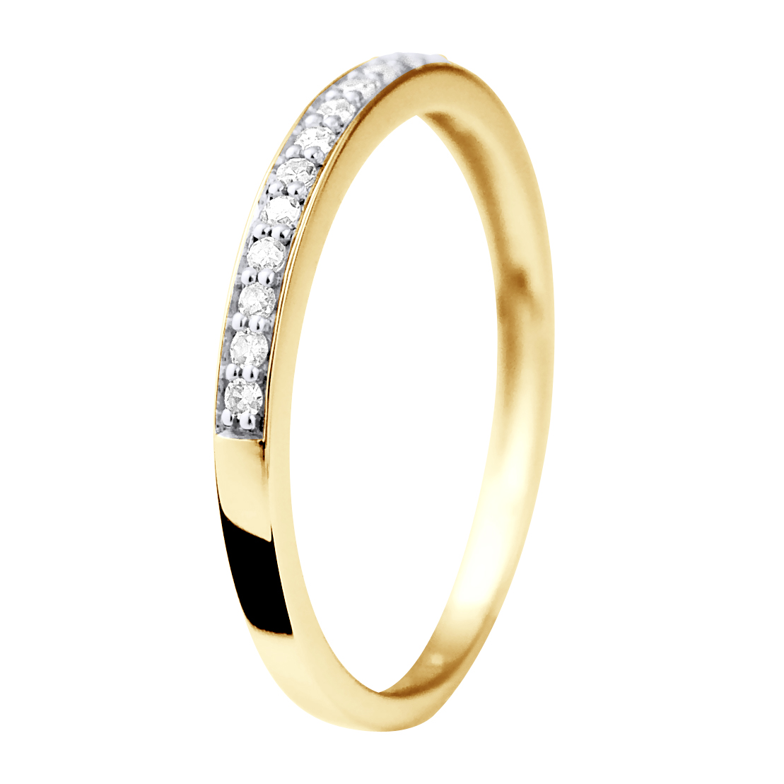 Diadema Womens - Ring - Prestige Jewelery - Diamonds - Yellow Gold - White - Size T