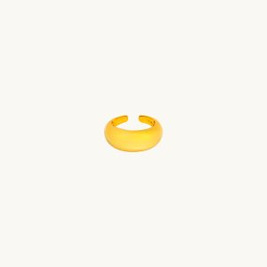 Apatchy London Womens Gold Dome Ring Gold Plated – One Size