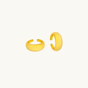 Apatchy London Womens Gold Dome Rings Gold Plated – One Size