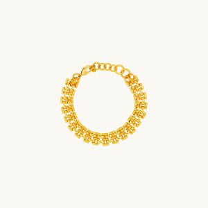 Apatchy London Womens Gold Mesh Bracelet Gold Plated – One Size