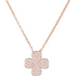 Latelita Womens Lucky Four Leaf Clover Necklace – White Sterling Silver – One Size