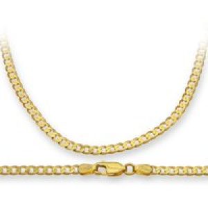 Diamant L’Eternel Unisex 9ct Yellow Gold 6g Curb Necklace, 51cm/20″ Length, 3mm Width – One Size