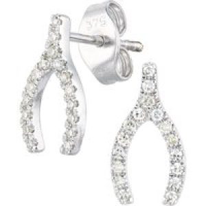Diamant L’Eternel Womens 9ct White Gold Earrings With 0.1ct Diamond – One Size