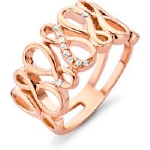 Orphelia WoMens 925 Sterling Silver Ring – Rose ZR-7123/RG – Size Q