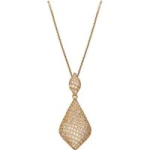 Orphelia WoMens 925 Sterling Silver Chain with Pendant – Gold ZH-4517-GOLD – One Size