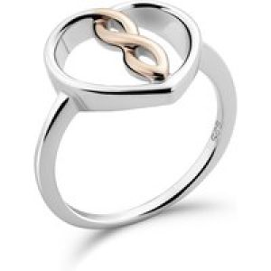 Orphelia WoMens 925 Sterling Silver Ring – Silver/Rose ZR-7475 – Silver & Rose Gold – Size N
