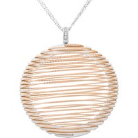 Orphelia 'Zelia' WoMens 925 Sterling Silver Chain with Pendant - Silver/Rose ZK-7180 - Silver & Rose Gold - One Size - Image 2