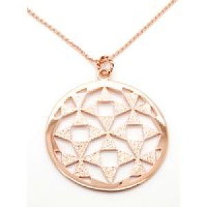 Orphelia WoMens 925 Sterling Silver Chain with Pendant – Rose ZH-6037/1 – One Size