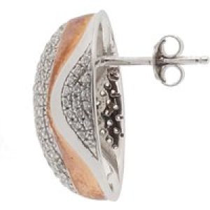 Orphelia WoMens 925 Sterling Silver Stud Earrings – Silver/Rose ZO-5835 – Silver & Rose Gold – One Size