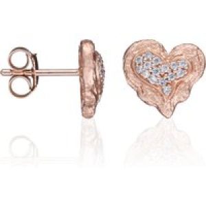 Orphelia ‘Hazel’ WoMens 925 Sterling Silver Stud Earrings – Rose ZO-7082/1 – One Size