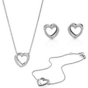 Orphelia ‘Ariana’ WoMens 925 Sterling Silver Set: Bracelet + Earrings + Necklace – SET-7482 – One Size