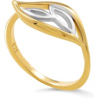 Orphelia 'Charlotte' WoMens 925 Sterling Silver Ring - Silver/Gold ZR-7523/G - Silver & Gold - Size N - Image 2