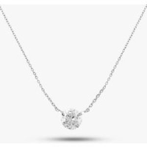 Pre-Owned 14ct White Gold 0.72ct Brilliant Cut Diamond Pendant & 16-18 Inch Trace Chain 4314155117