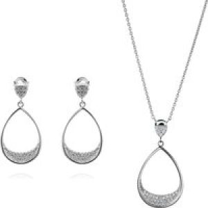 Orphelia ‘Jolina’ WoMens 925 Sterling Silver Set: Necklace + Earrings – SET-7490 – One Size