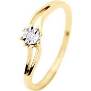 Diadema Womens – Ring – Prestige Jewelery – Diamonds – Yellow Gold – White – Size L 1/2