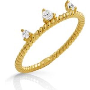 Orphelia ‘Crown’ WoMens 925 Sterling Silver Ring – Gold ZR-7529/G – Size O 1/2