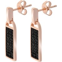 Orphelia WoMens 925 Sterling Silver Drop Earrings - Black/Rose ZO-6045 - Black & Rose Gold - One Size - Image 2