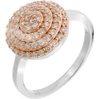 Orphelia WoMens 925 Sterling Silver Ring - Silver/Rose ZR-7120 - Silver & Rose Gold - Size Q - Image 2