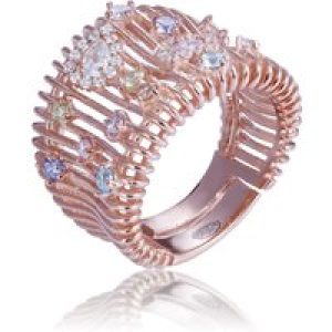Orphelia WoMens 925 Sterling Silver Ring – Rose ZR-7446 – Size K