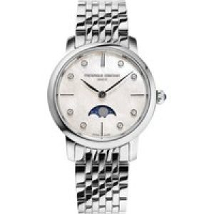 Frederique Constant Frédérique Slimline Moonphase WoMens Silver Watch FC-206MPWD1S6B Stainless Steel (archived) – One Size