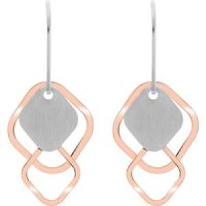 Orphelia ‘Inez’ WoMens 925 Sterling Silver Drop Earrings – Silver/Rose ZO-7391 – Silver & Rose Gold – One Size
