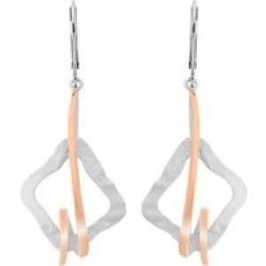 Orphelia ‘Lamara’ WoMens 925 Sterling Silver Drop Earrings – Silver/Rose ZO-7207 – Silver & Rose Gold – One Size