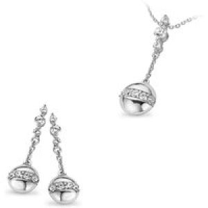 Orphelia WoMens 925 Sterling Silver Set: Chain-Pendant + Earrings – SET-5108 – One Size