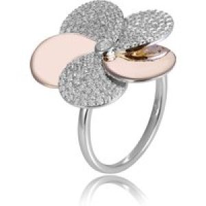 Orphelia WoMens 925 Sterling Silver Ring – Silver/Rose ZR-7452 – Silver & Rose Gold – Size L
