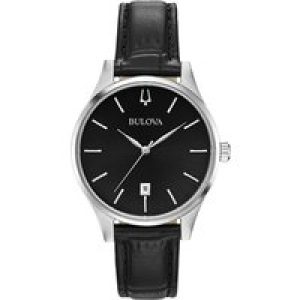 Bulova Classic WoMens Black Watch 96M147 Leather (archived) – One Size