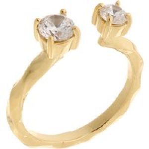 Orphelia WoMens 925 Sterling Silver Ring – Gold ZR-7128/G – Size R 1/2