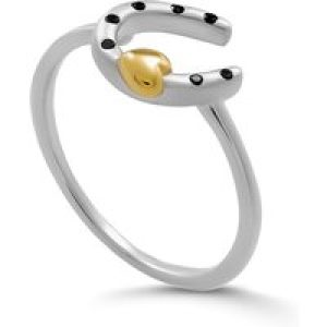 Orphelia ‘Aurora’ WoMens 925 Sterling Silver Ring – Silver/Gold ZR-7525 – Silver & Gold – Size R 1/2