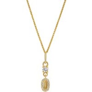 Orphelia ‘Lily’ WoMens 925 Sterling Silver Pendant with Chain – Gold ZH-7582/G – One Size