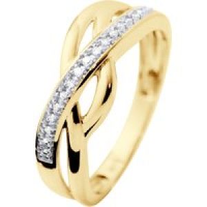 Diadema Womens – Ring – Prestige Jewelery – Diamonds – Yellow Gold – White – Size L 1/2
