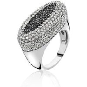 Orphelia Womens Ladies Embellished 925 Sterling Ring – Silver, Size: L – Size L