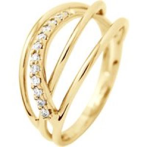 Diadema Womens – Ring – Prestige Jewelery – Diamonds – Yellow Gold – White – Size S