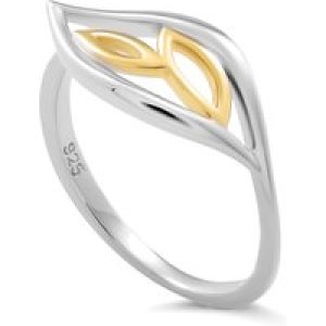Orphelia ‘Charlotte’ WoMens 925 Sterling Silver Ring – Silver/Gold ZR-7523 – Silver & Gold – Size Q