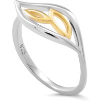 Orphelia 'Charlotte' WoMens 925 Sterling Silver Ring - Silver/Gold ZR-7523 - Silver & Gold - Size Q - Image 2