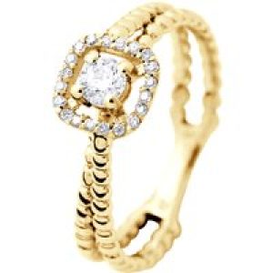 Diadema Womens – Ring – Prestige Jewelery – Yellow Gold – White – Size L 1/2