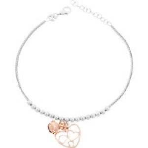 Orphelia WoMens 925 Sterling Silver Bracelet – Silver/Rose ZA-7109 – Silver & Rose Gold – One Size