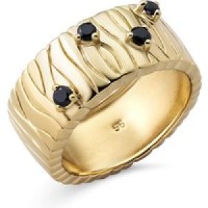 Orphelia WoMens 925 Sterling Silver Ring – Gold ZR-7504/G – Size N
